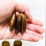 Tiger Eye Cabochon - Oval "Soap" Shaped Wire Wrapping Stone Brown Crystal Polished Tigereye Supply Mineral Specimen Rocks