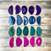Blue Agate Place Cards 2.5"-3.75" Blank Geode Wedding Crystals Placecards Bulk Agate Slices Wholesale Geodes