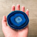 Blue Agate Coasters 3.0-3.5" Bulk Small Geode Round Slices Wholesale Wedding Favors Stones Blank