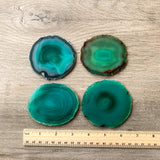 Green Agate Coasters 3.0-3.5" Bulk Small Geode Round Slices Wholesale Wedding Favors Stones Blank