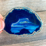 Set of 4 Blue Agate Slices: ~2.7 - 3.0" Long w/ Quartz Crystal Geode Centers