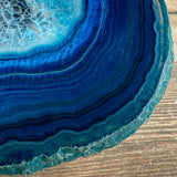 Large Blue Agate Slice: Approx 4.75" Long, Quartz Crystal Geode Stone - Large Agate Slice