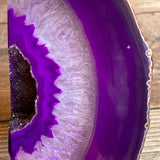 Purple Agate Bookends: 3 lbs 11.1 oz, 5.0" Wide, A Quality Quartz Crystal Geode Center Book End Mineral