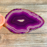 Purple Agate Slice (Approx 3.45" Long) with Crystal Druzy Geode Center