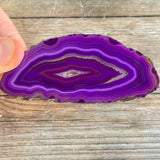 Purple Agate Slice (Approx 3.6" Long) with Crystal Druzy Geode Center