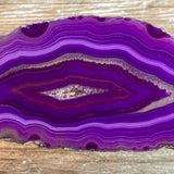 Purple Agate Slice (Approx 3.6" Long) with Crystal Druzy Geode Center