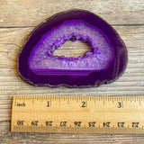 Purple Agate Slice (Approx 3.3" Long) with Crystal Druzy Geode Center