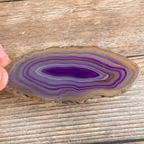Set of 4 Purple Agate Slices (Approx 3.9 - 4.2" Long), Quartz Crystal Geode