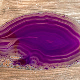 Set of 4 Purple Agate Slices (Approx 3.85 - 4.45" Long), Quartz Crystal