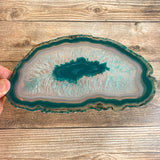 Large Teal Agate Slice - Approx 7.5" Long - Large Agate Slice