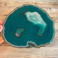 Large Teal Agate Slice - Approx 6.75" Long - Large Agate Slice
