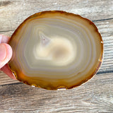 Set of 4 Large Natural Agate Coasters (Approx. 3.55- 3.65" Long), Geode Quartz Crystal