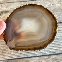 Set of 4 Large Natural Agate Coasters (Approx. 3.7- 4.0" Long), Geode Quartz Crystal