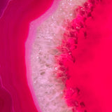 Large Pink/Fushsia Agate Slice (Approx 6.3" Long) w/ Quartz Crystal Druzy Geode Center - Large Agate Slice