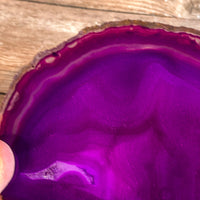 Large Purple Agate Slice - Approx 4.95" Long - Large Agate Slice