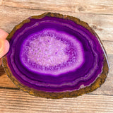 Large Purple Agate Slice - Approx 5.05" Long - Large Agate Slice