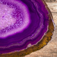 Large Purple Agate Slice - Approx 5.05" Long - Large Agate Slice