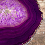 Large Purple Agate Slice (Approx 4.8" Long) w/ Crystal Druzy Geode Center - Large Agate Slice