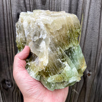 Calcite (Green): 8.0 inches long, 7 lb 1.9 oz (3.23 kg) Mexican Raw Rough