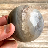 Quartz Agate Geode Sphere, 2.65" Dia, 14.6 oz (416g) Natural Crystals Rare Stone