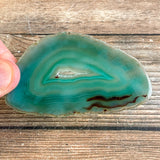 Set of 4 Green Agate Slices, Approx 3.35-3.5" Length, Crystal Mineral Stone Display Specimen