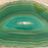 Set of 4 Green Agate Slices, Approx 3.35-3.5" Length, Crystal Mineral Stone Display Specimen