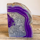 Purple Agate Bookends: 3 lbs 5.9 oz, 6.5" Wide, A Quality Quartz Crystal Geode Center Book End Mineral