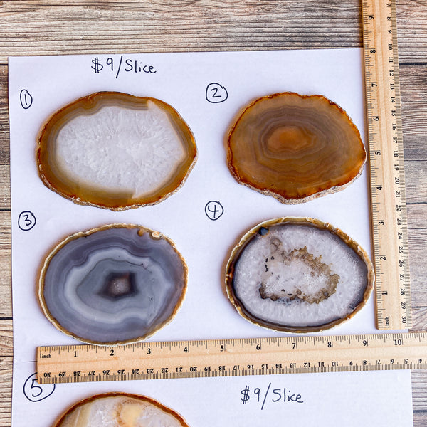 Reserved for Paul Dusenbury: Set of 16 Large Natural Agate Slices