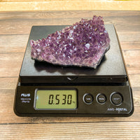 Amethyst Crystal Cluster: 1 lb 2.7 oz (530 g), ~5.5" Long, A+ Quality, Stone Mineral