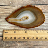 Natural Agate Slice (Approx 3.55" Long) w/ Quartz Crystal Druzy Geode Center