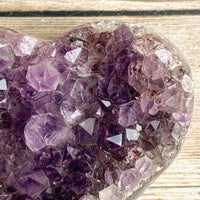 Amethyst Heart Crystal Cluster: 5.2 oz (148 g), A+ Quality; 2.8 Inches Long