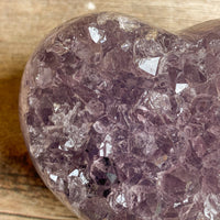 Amethyst Heart Crystal Cluster: 5.0 oz (195 g), A+ Quality; 2.25 Inches Long