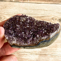 Amethyst Heart Crystal Cluster: 8.0 oz (226 g), A+ Quality; 3.55 Inches Long