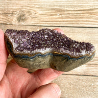 Amethyst Heart Crystal Cluster: 8.0 oz (226 g), A+ Quality; 3.55 Inches Long