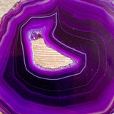 Purple Agate Slice (Approx 3.0" Long) with Crystal Druzy Geode Center