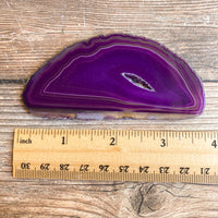 Purple Agate Slice (Approx 3.75" Long) with Crystal Druzy Geode Center