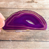 Purple Agate Slice (Approx 3.75" Long) with Crystal Druzy Geode Center