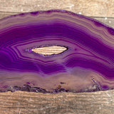 Purple Agate Slice (Approx 3.8" Long) with Crystal Druzy Geode Center