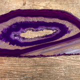 Purple Agate Slice (Approx 4.05" Long) with Crystal Druzy Geode Center