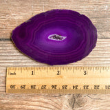 Purple Agate Slice (Approx 3.4" Long) with Crystal Druzy Geode Center