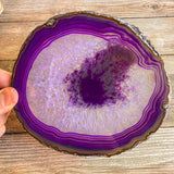 Large Purple Agate Slice - Approx 6.3" Long - Large Agate Slice