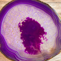 Large Purple Agate Slice - Approx 6.3" Long - Large Agate Slice