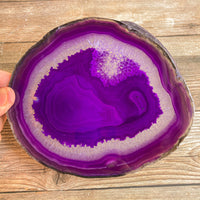 Large Purple Agate Slice - Approx 6.5" Long - Large Agate Slice