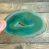 Set of 4 Green Agate Slices, Approx 3.2-3.5" Length, Crystal Mineral Stone Display Specimen