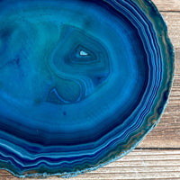 Large Blue Agate Slice - Approx 4.9" Long - Large Agate Slice
