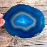 Large Blue Agate Slice - Approx 5.25" Long - Large Agate Slice