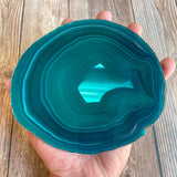 Extra Large Teal Agate Slice - Approx 6.2" Long - Large Agate Slice