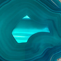 Extra Large Teal Agate Slice - Approx 6.2" Long - Large Agate Slice