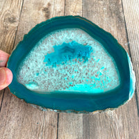 Large Teal Agate Slice - Approx 5.25" Long - Large Agate Slice