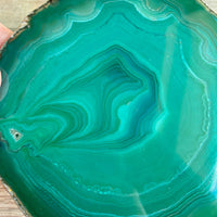 Large Green Agate Slice - Approx 4.5" Long - Large Agate Slice